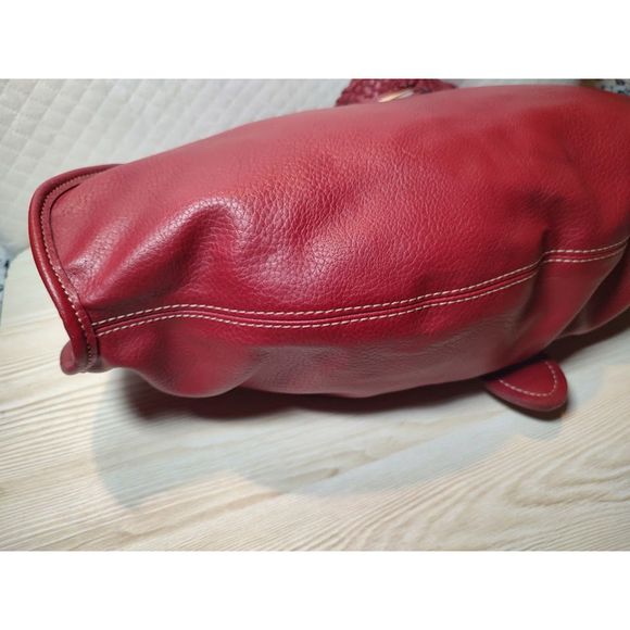 EUC Tommy Hilfiger PU Leather shoulder hobo bag braided handle purse Y2K vibes - Picture 8 of 11